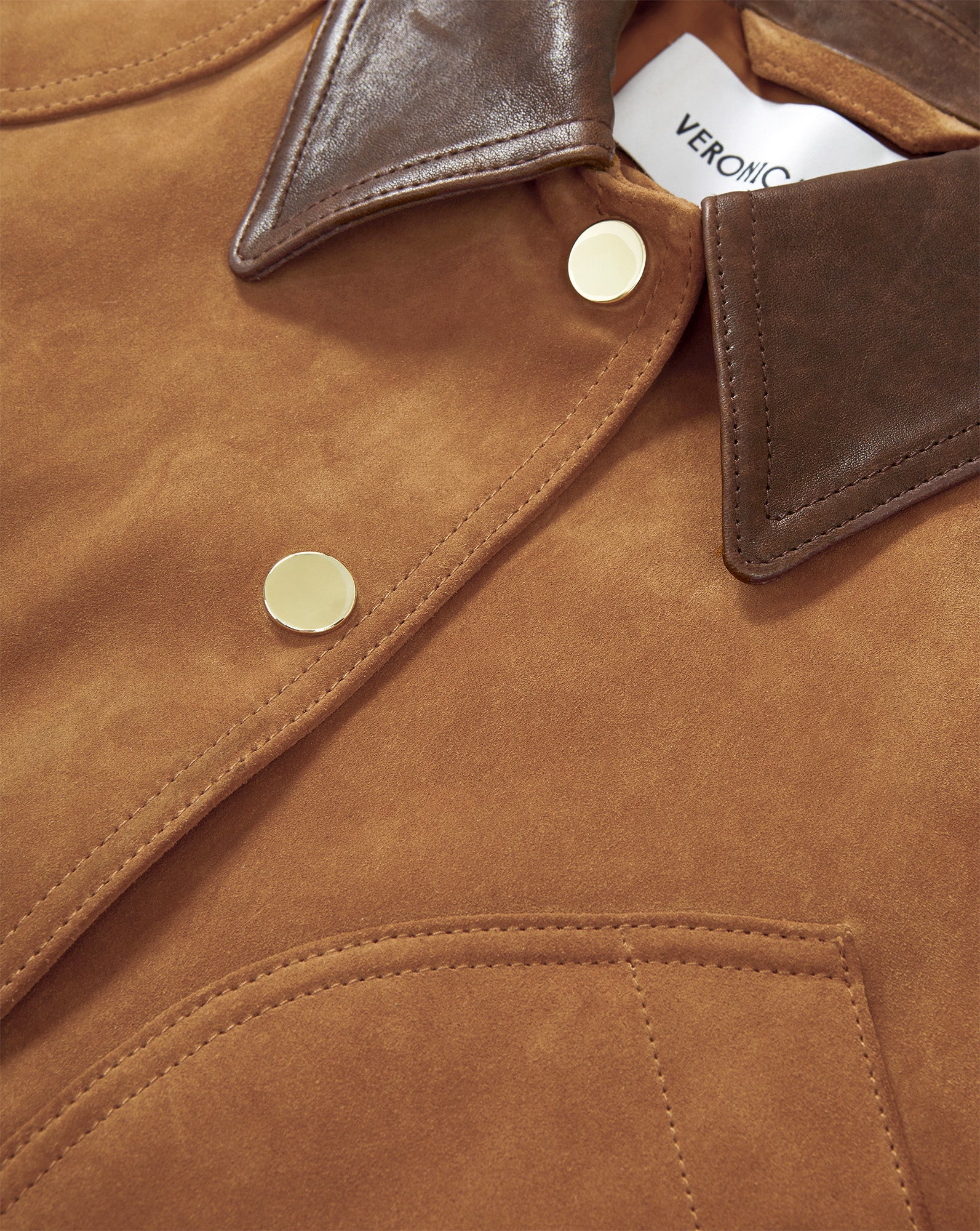 Walters Suede Cropped Jacket in Whisky Veronica Beard