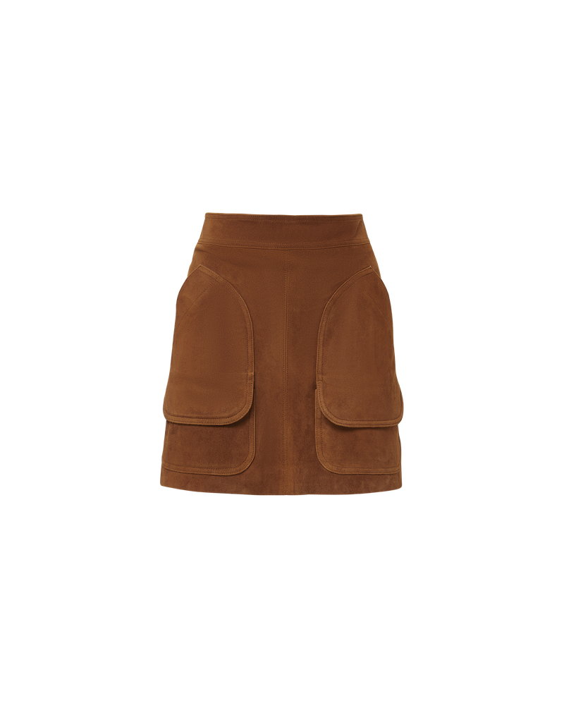Veronica Beard Norwood Suede Mini Skirt - Whisky