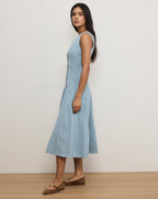 Veronica Beard Lou Pleated Midi Dress - Blue Mirage