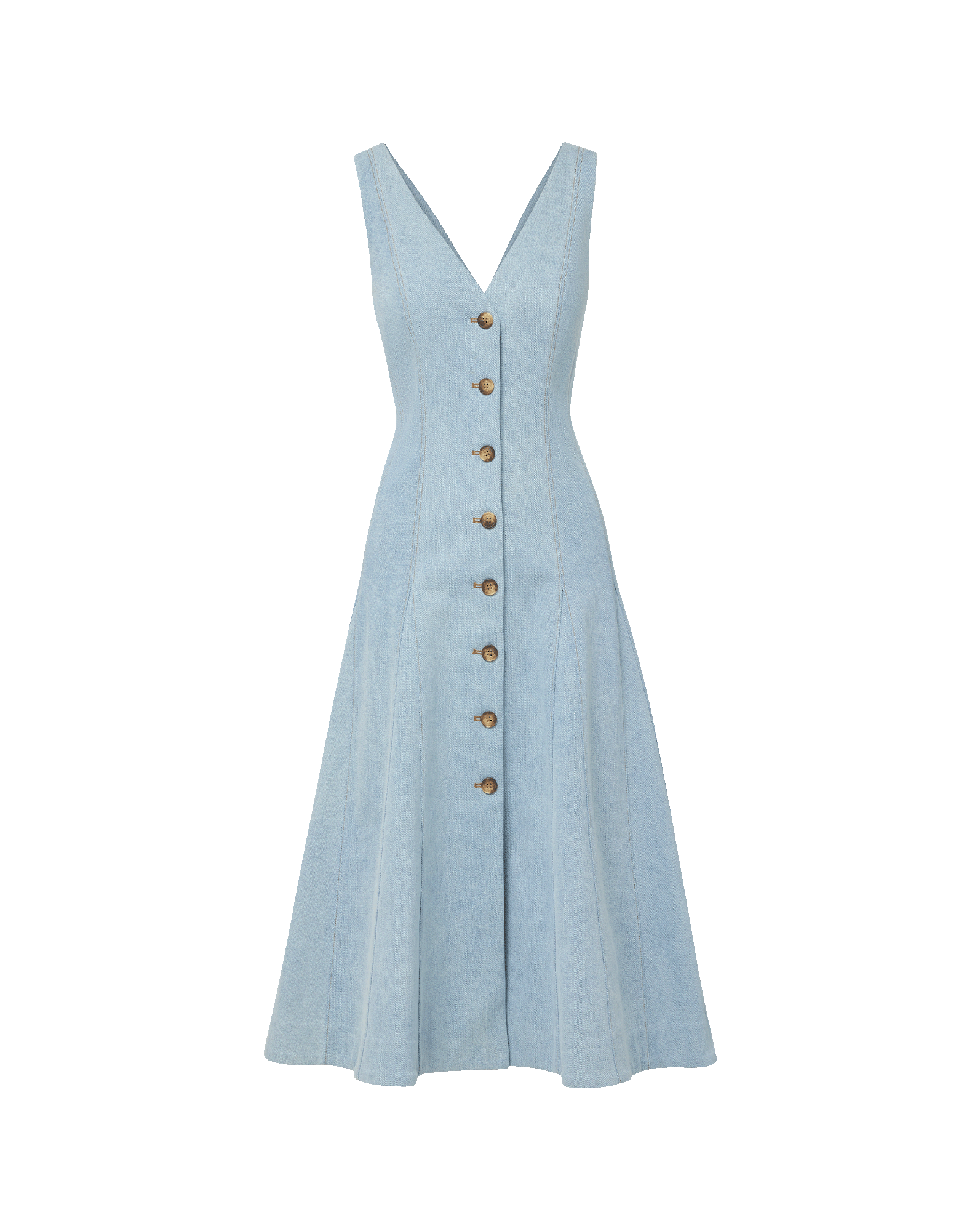 Lou Denim Pleated Midi Dress in Light Blue Mirage | Veronica Lou Denim Pleated Midi Dress in Light Blue Mirage | Veronica