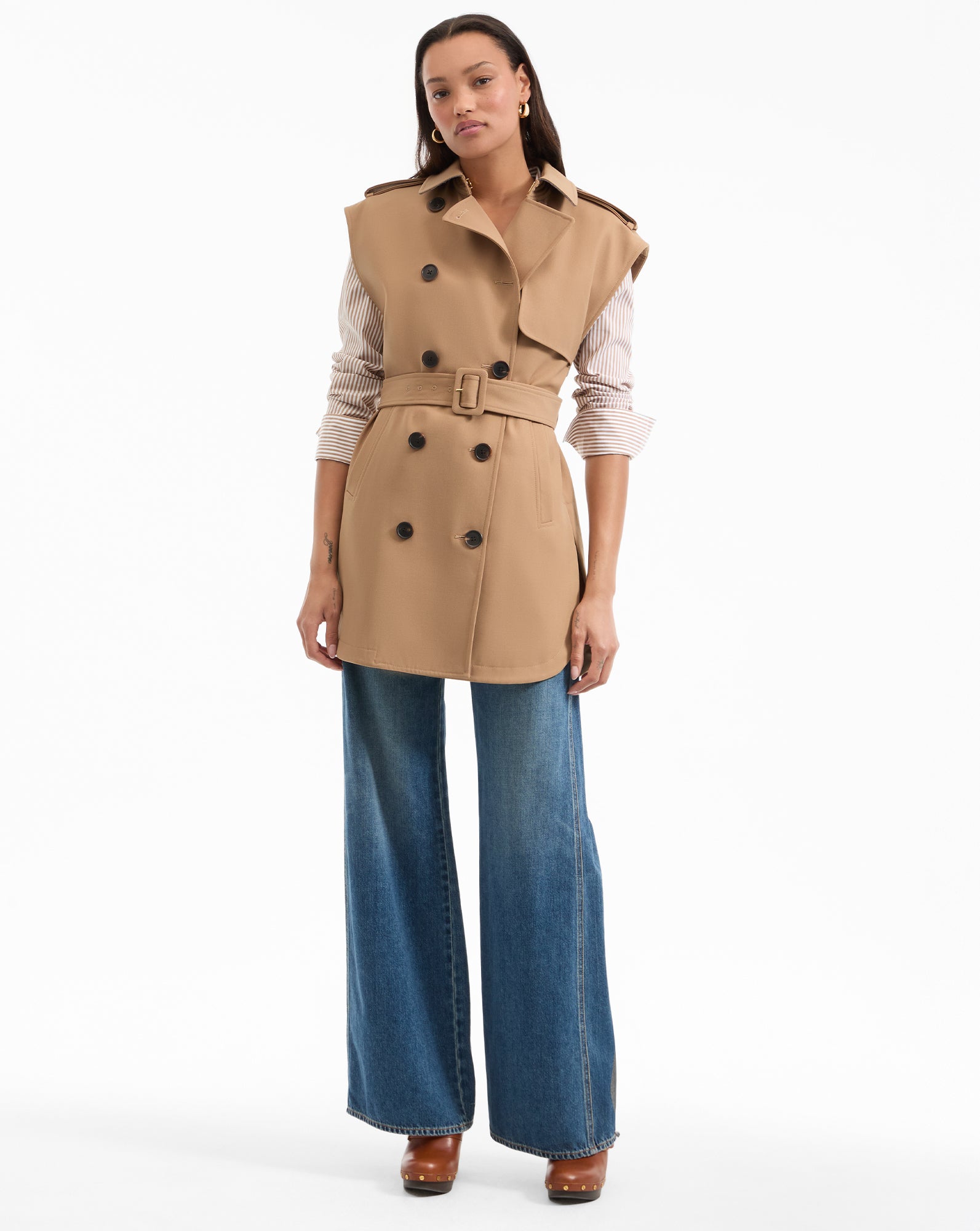 Willmott Trench Vest in Beige | Veronica Beard