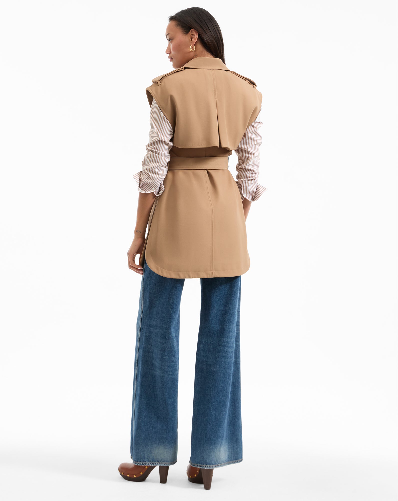 Willmott Trench Vest in Beige | Veronica Beard