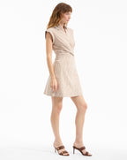 Veronica Beard Nagano Mini Shirtdress - Acorn/White