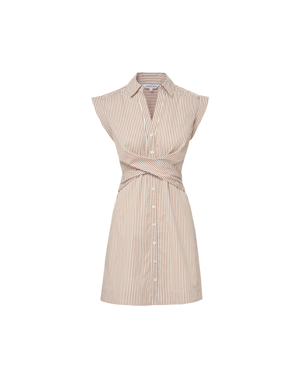 Veronica Beard Nagano Mini Shirtdress - Acorn/White