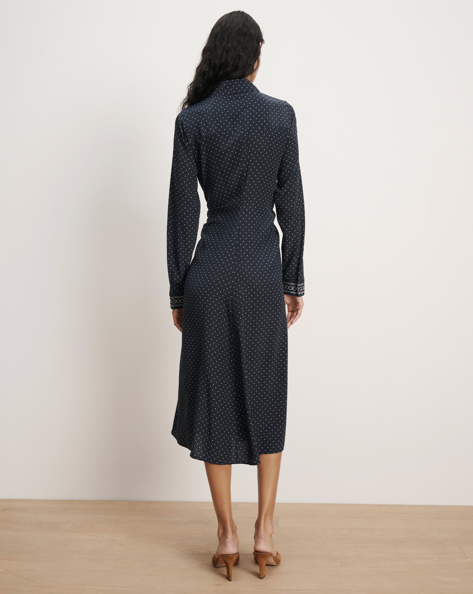 Veronica Beard Lex Midi Shirtdress | Navy Multi | Size 6, image size:1593x2000