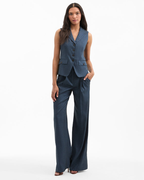 Veronica Beard Rimini Pant in Blue/Dove
