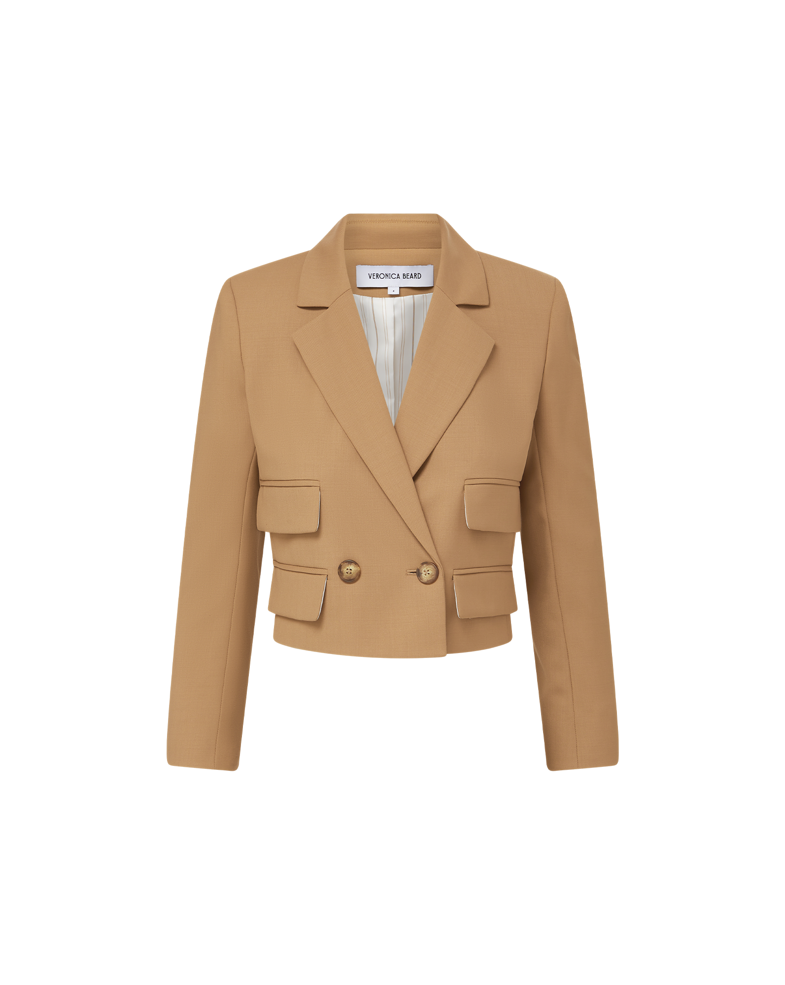 Wilkie Cropped Jacket in Light Brown | Veronica Beard