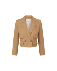 Veronica Beard Wilkie Cropped Jacket - Hazelnut
