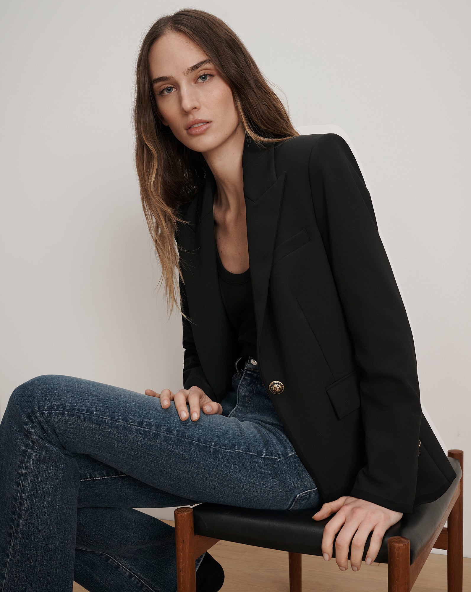 Naira Scuba Dickey Jacket in Black | Veronica Beard