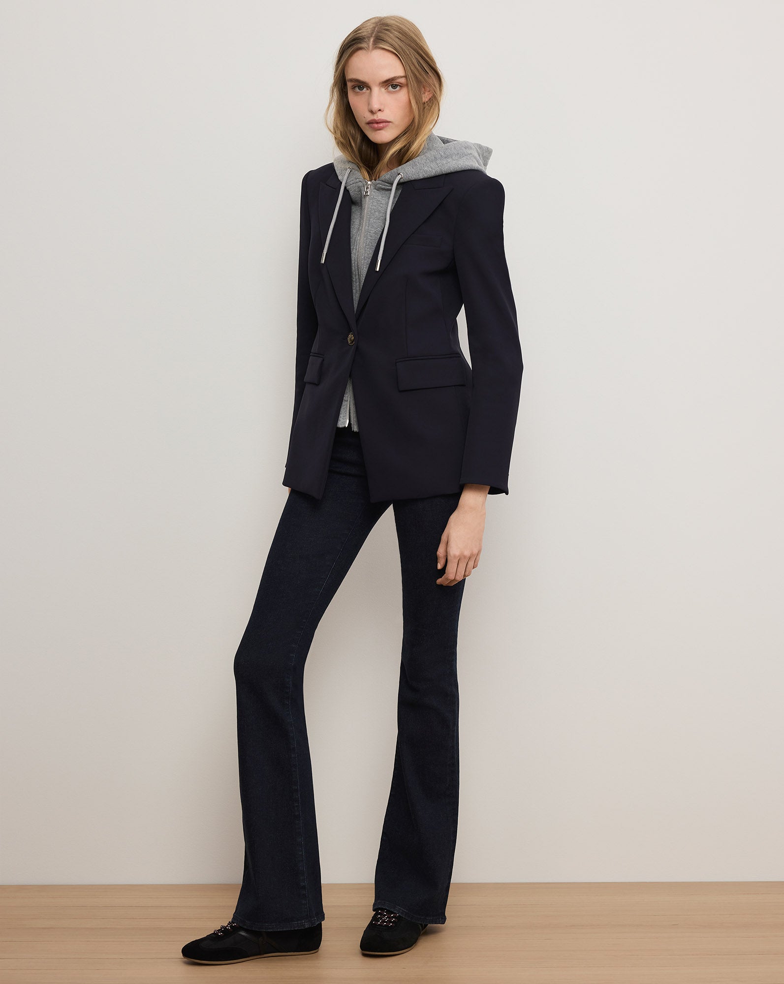 Naira Scuba Dickey Jacket in Navy | Veronica Beard