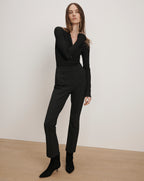 Veronica Beard Dell Scuba Slim-Leg Pant - Black