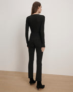 Veronica Beard Dell Scuba Slim-Leg Pant - Black
