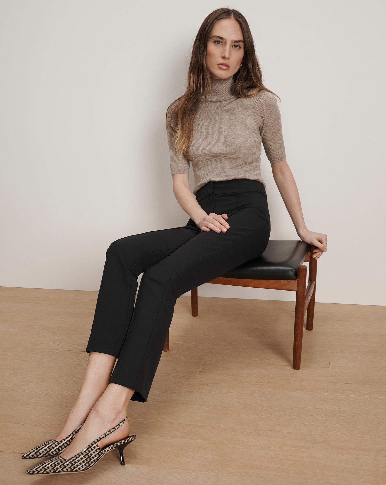 Dell Scuba Slim-Leg Pant in Navy | Veronica Beard