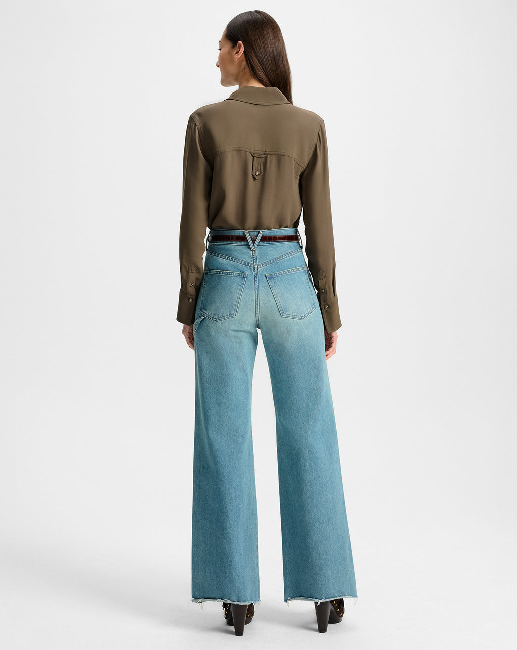 Veronica Beard Pepper Button-Down Blouse - Cypress