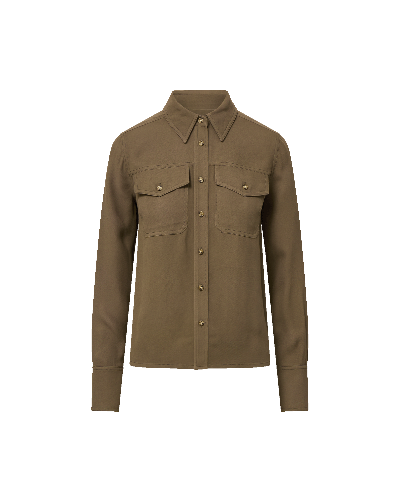 Veronica Beard Pepper Button-Down Blouse - Cypress
