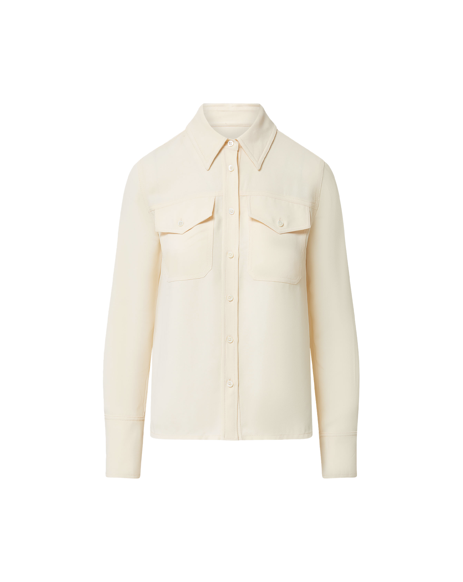 Veronica Beard Pepper Button-Down Blouse - Ecru