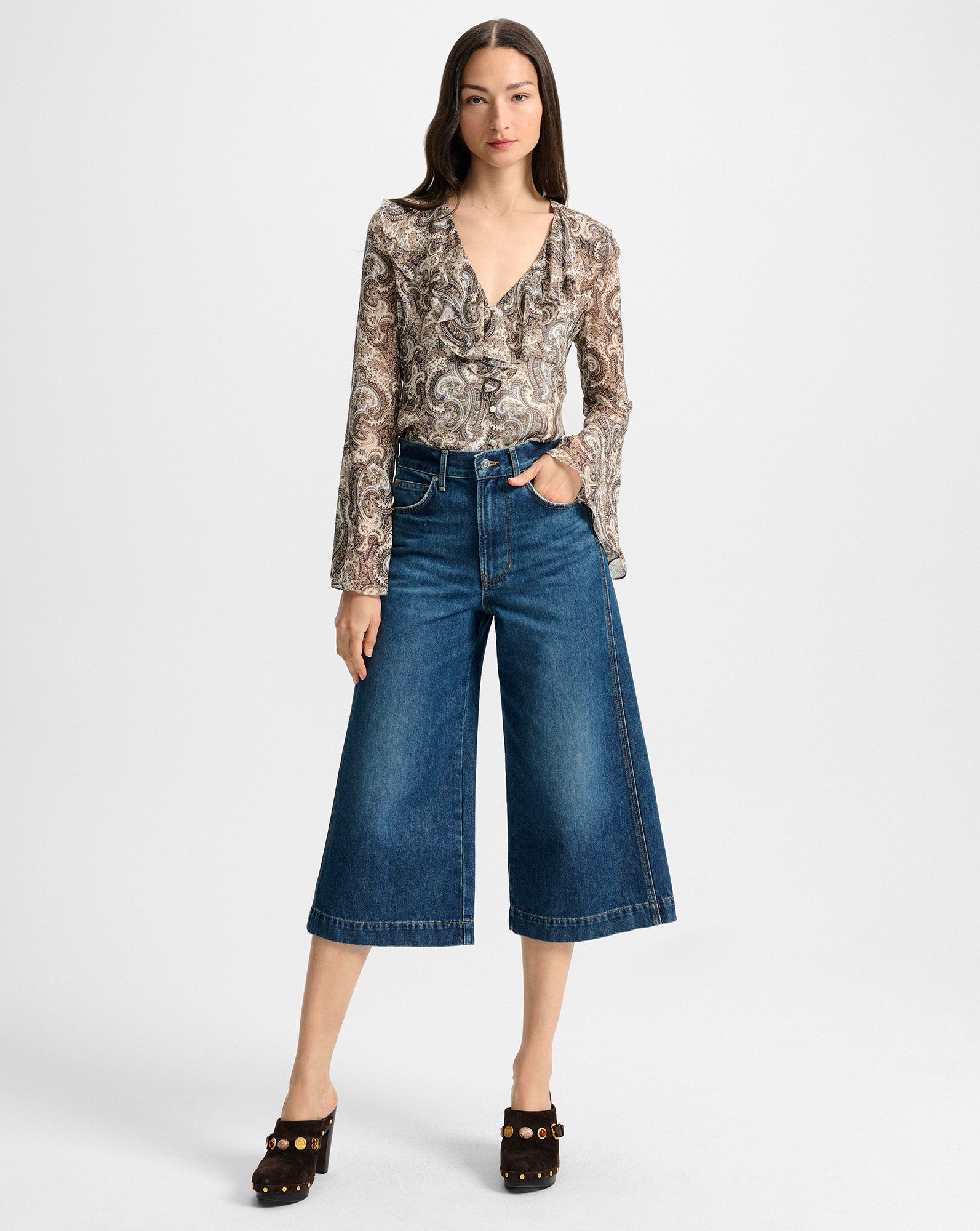 Veronica Beard Kyrie Silk Blouse - Dove White Multi