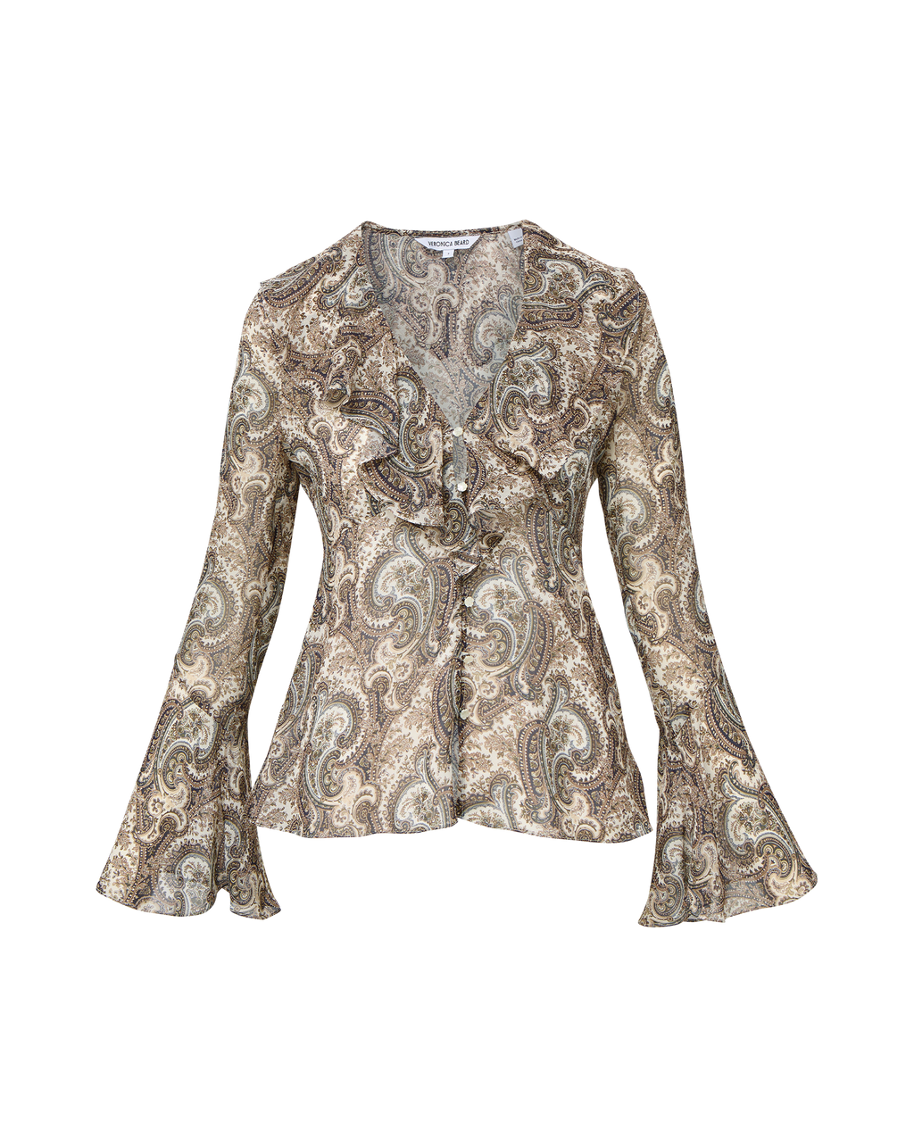 Veronica Beard Kyrie Silk Blouse - Dove White Multi