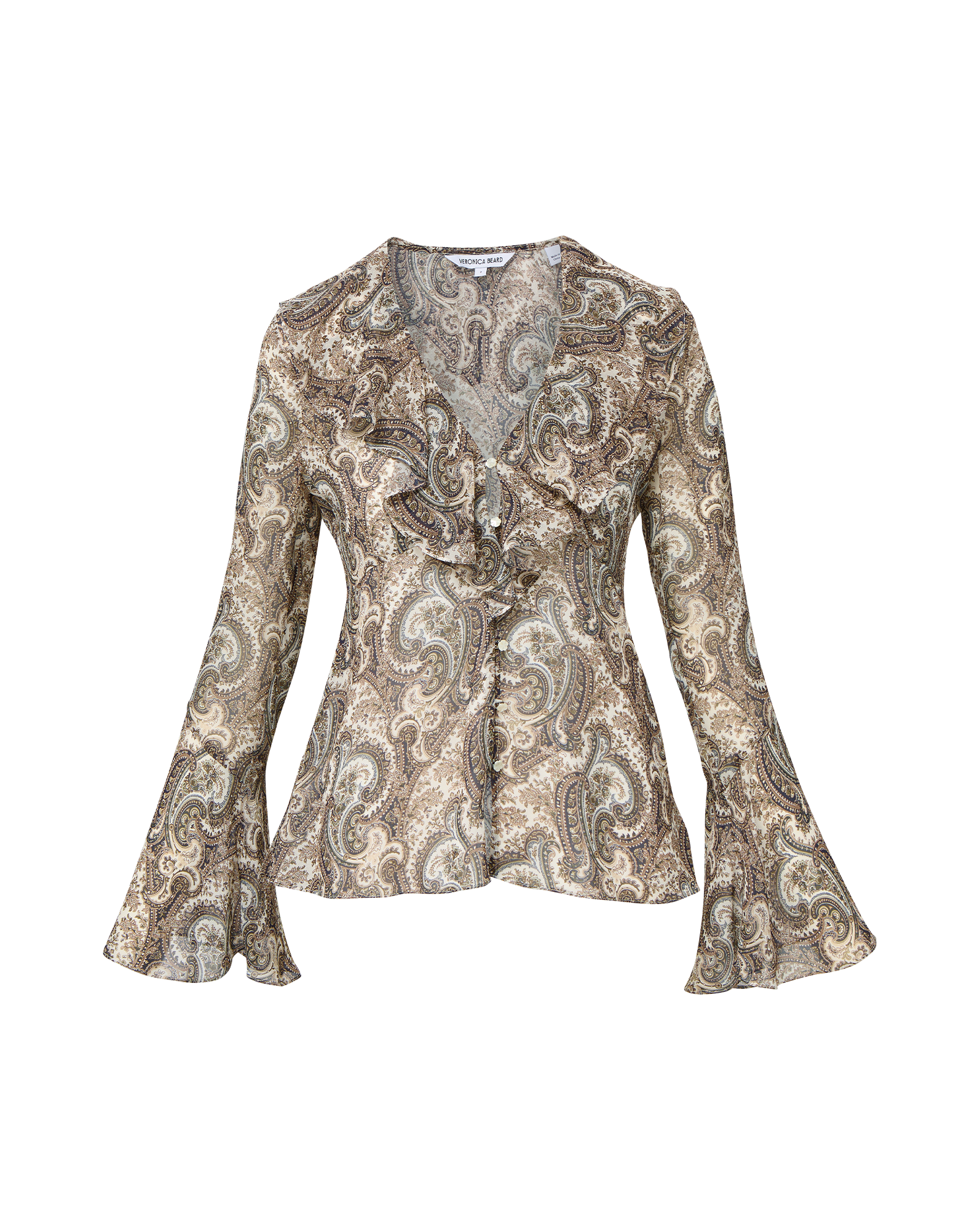 Veronica Beard Kyrie Silk Blouse - Dove White Multi