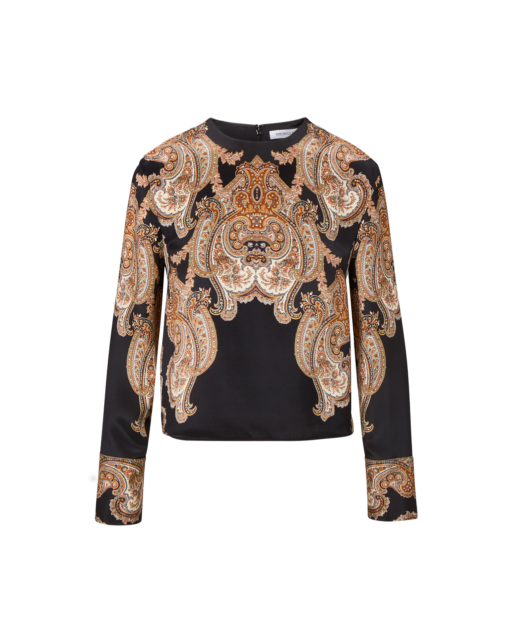 Veronica Beard Karisse Paisley Silk Blouse - Black Multi