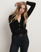Veronica Beard Solene Cashmere Cardigan - Black