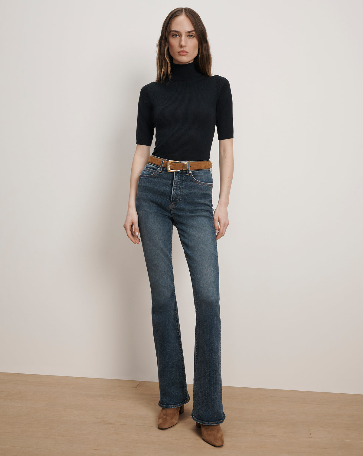 Arch Suede Belt in Tan | Veronica Beard