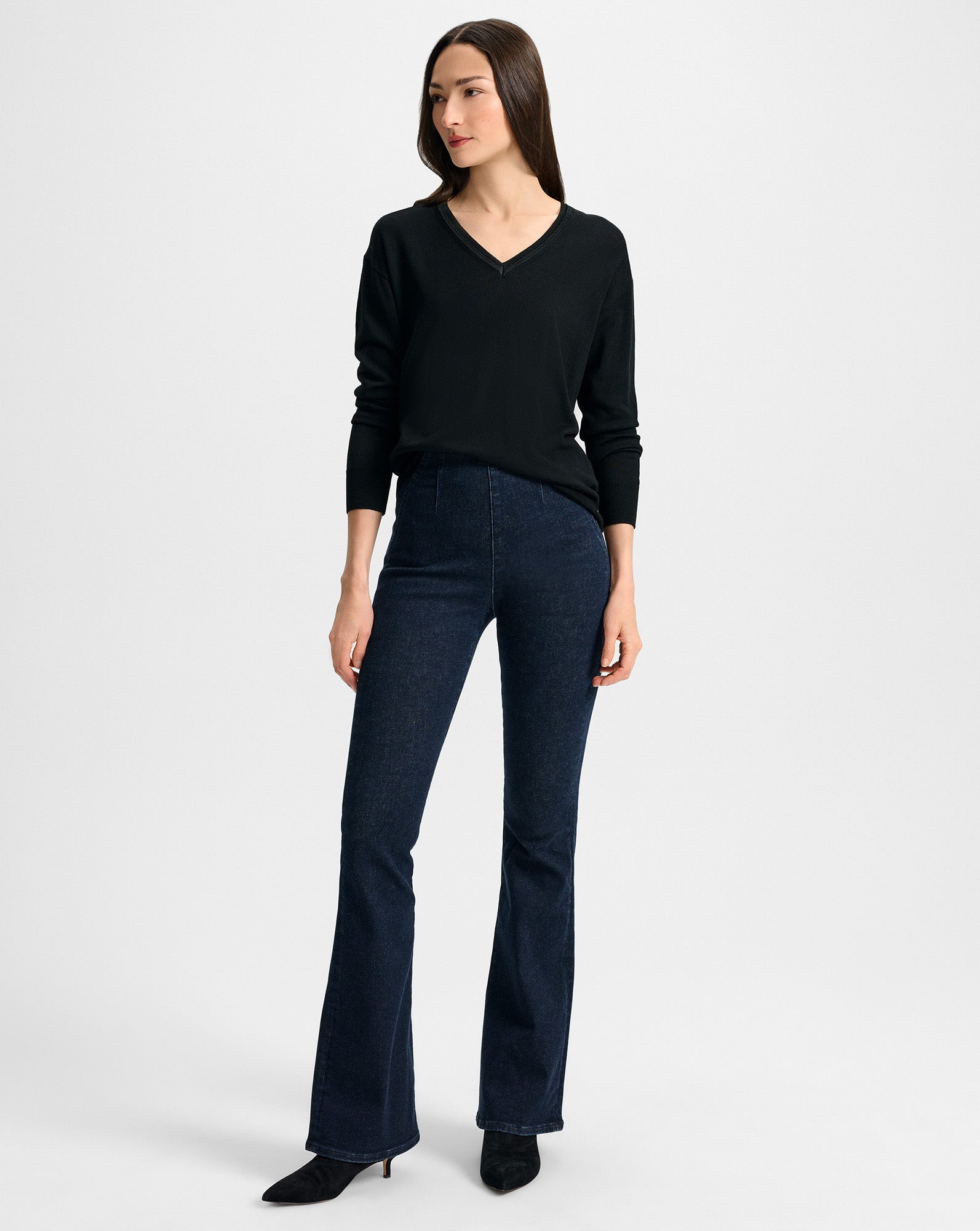 Veronica Beard Milette Merino Wool Pullover - Black