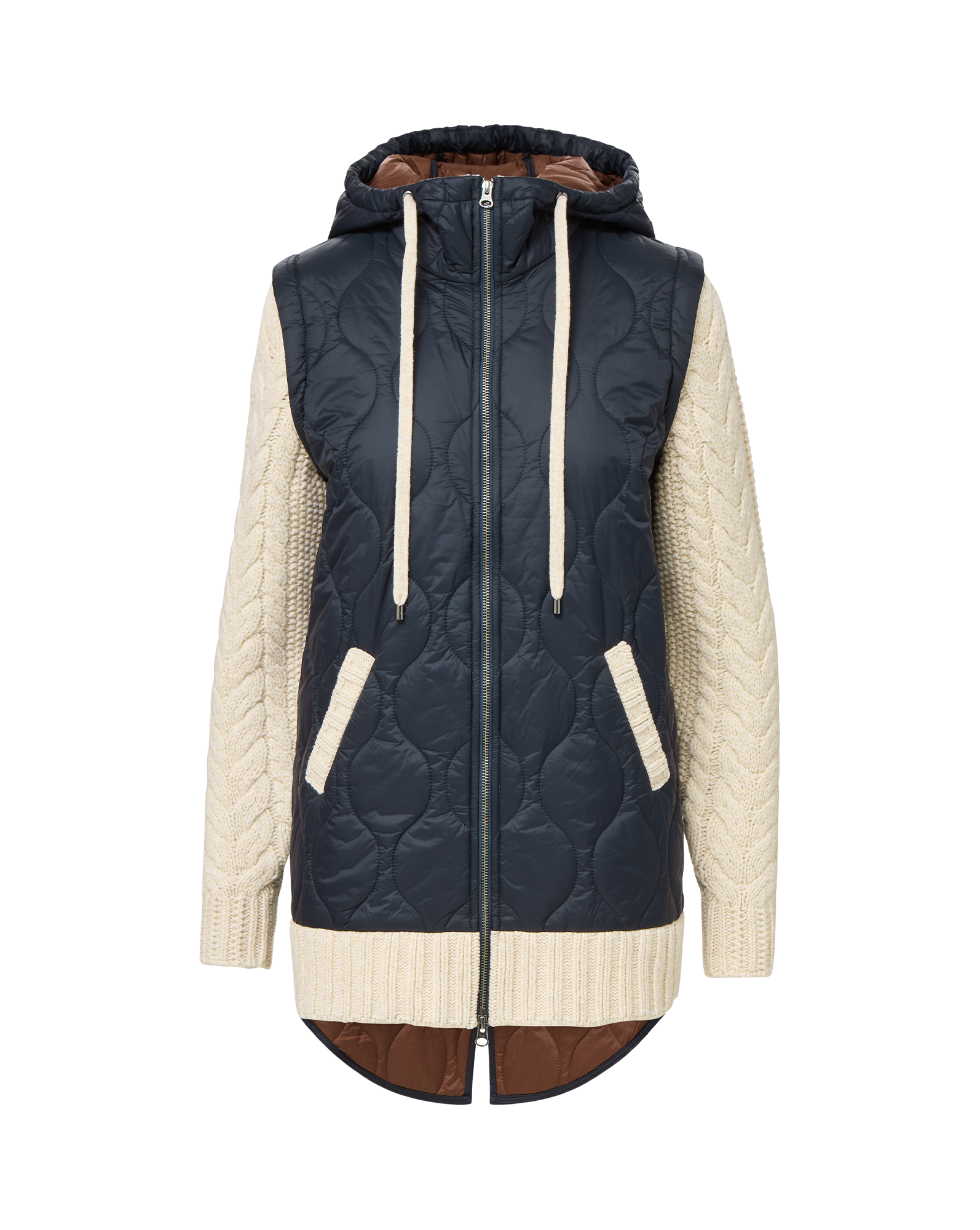 【HAVEL studio/ハーヴェル スタジオ】Relax Knit Coat Quilted Duffel Coat - Navy