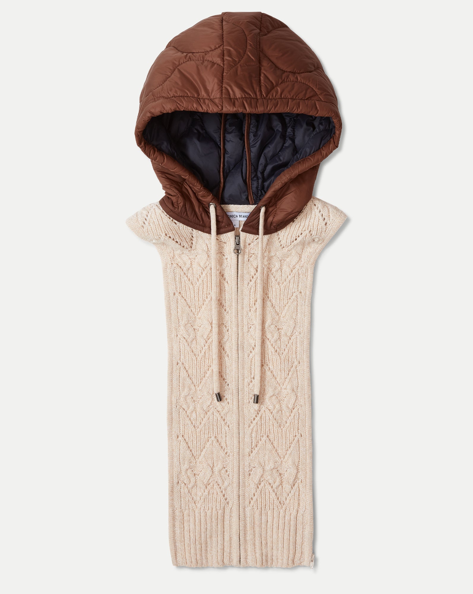 Orine Contrast Hoodie Dickey in Mocha/Heathered Sand | Veronica Beard
