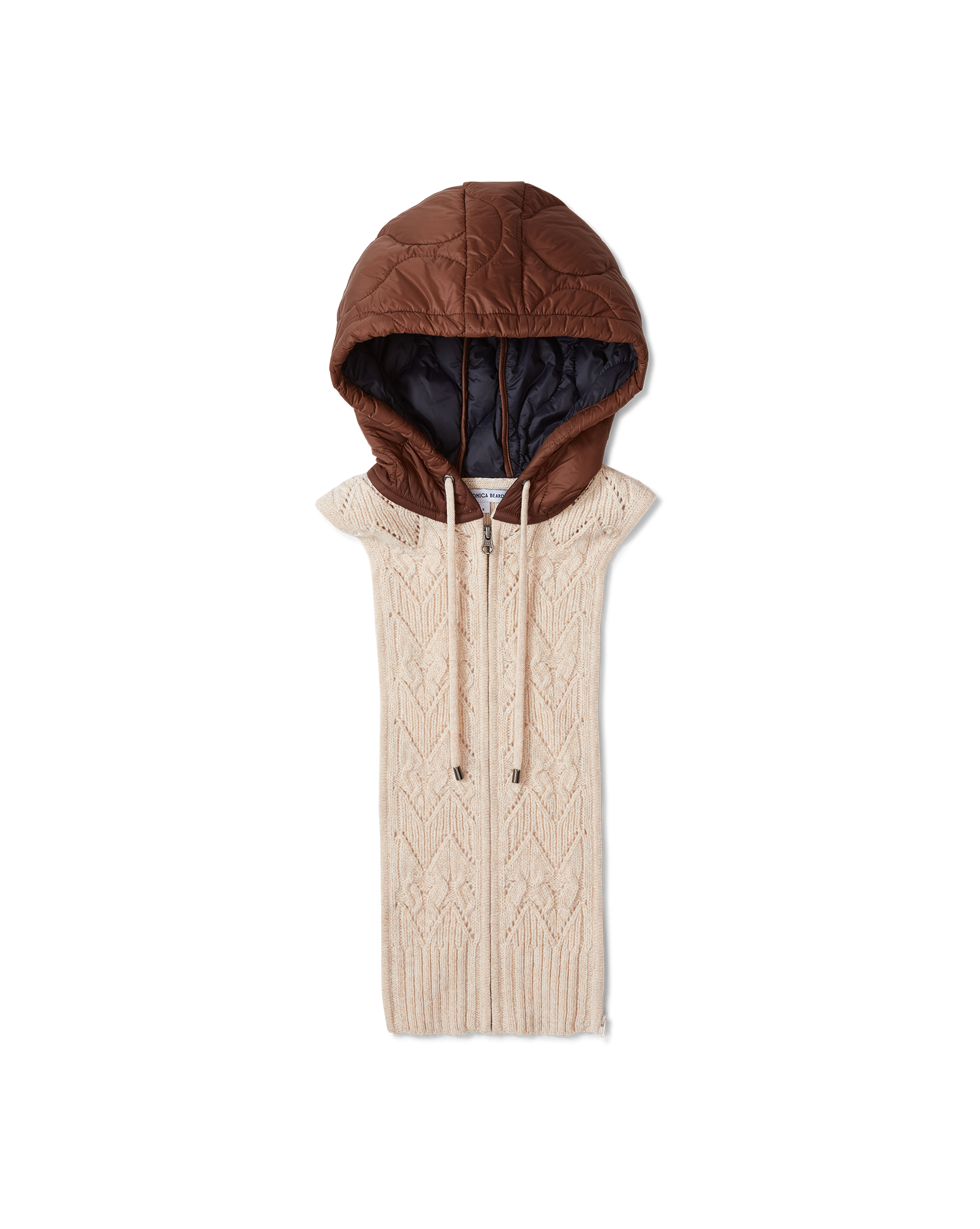 Veronica Beard Orine Contrast Hoodie Dickey Mocha/Heathered Sand