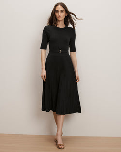 Veronica Beard Elthea Belted Midi Dress - Black
