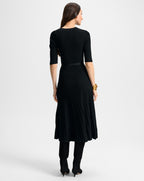 Veronica Beard Elthea Belted Midi Dress - Black