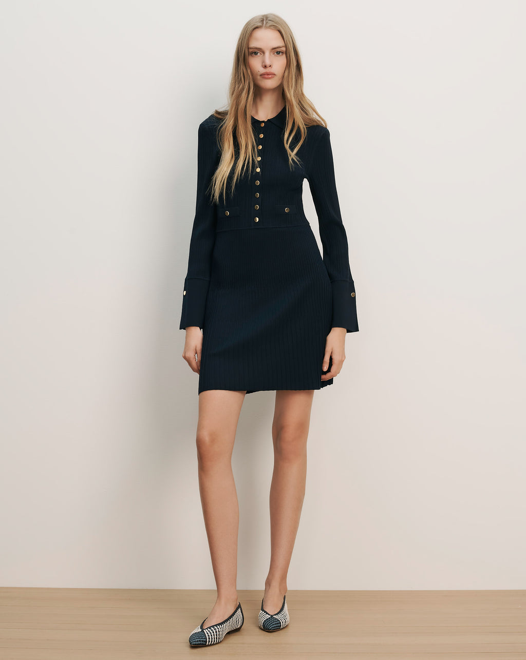Veronica Beard Lauper Knit Mini Dress - Navy