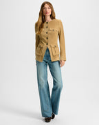 Veronica Beard Orrin Suede Jacket - Desert Khaki