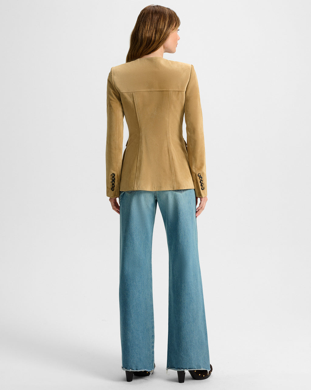 Veronica Beard Orrin Suede Jacket - Desert Khaki