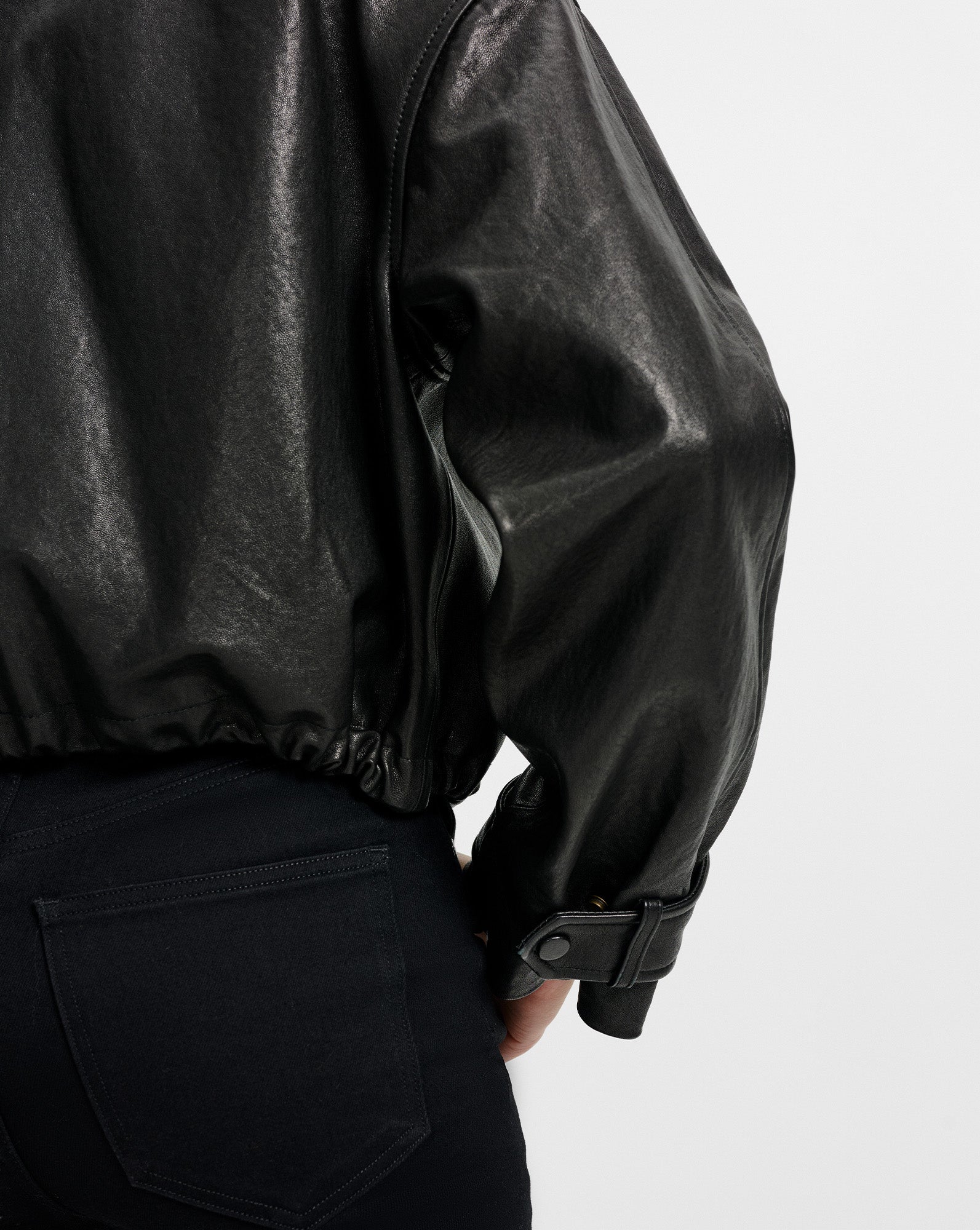 Veronica Beard Bateman Cropped Leather Jacket - Black