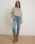 Veronica Beard Philips Cropped Jacket - Oatmeal Melange