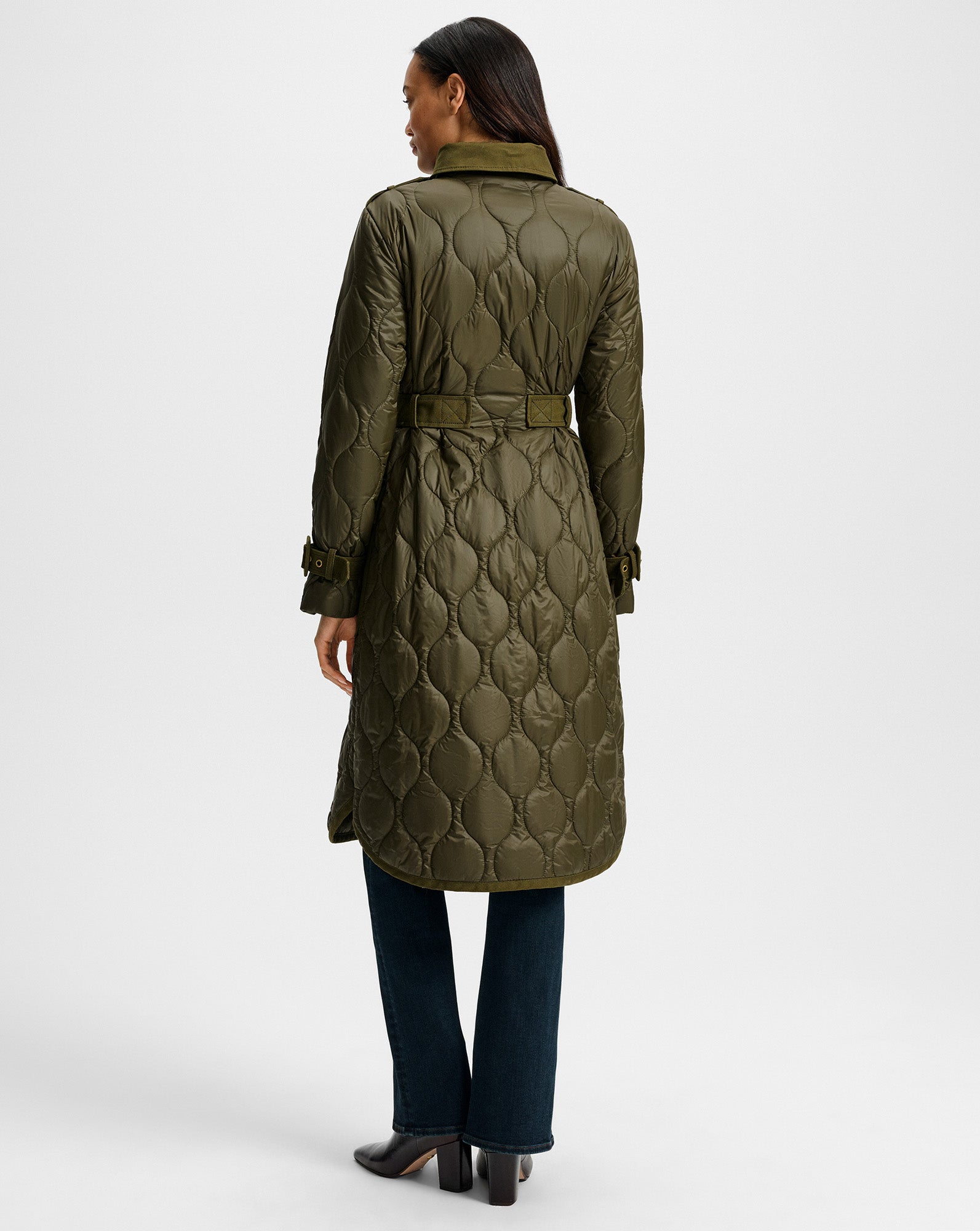 Veronica Beard Newberry Puffer Trench Coat - Cypress