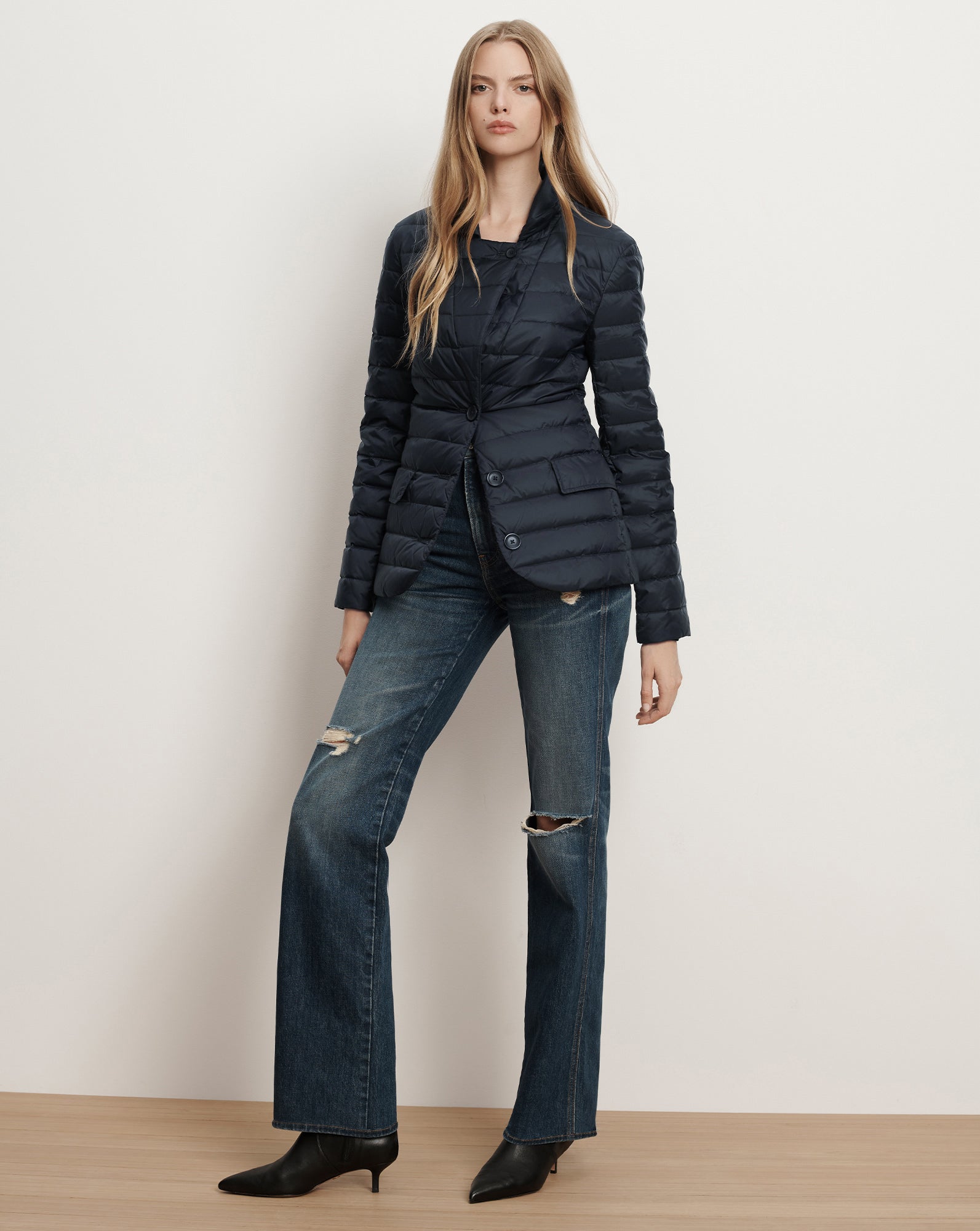 Campbell Puffer Dickey Jacket in Navy | Veronica Beard