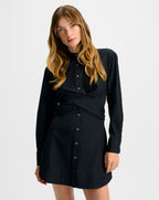 Veronica Beard Ellers Mini Wrap Shirtdress - Black