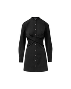Veronica Beard Ellers Mini Wrap Shirtdress - Black