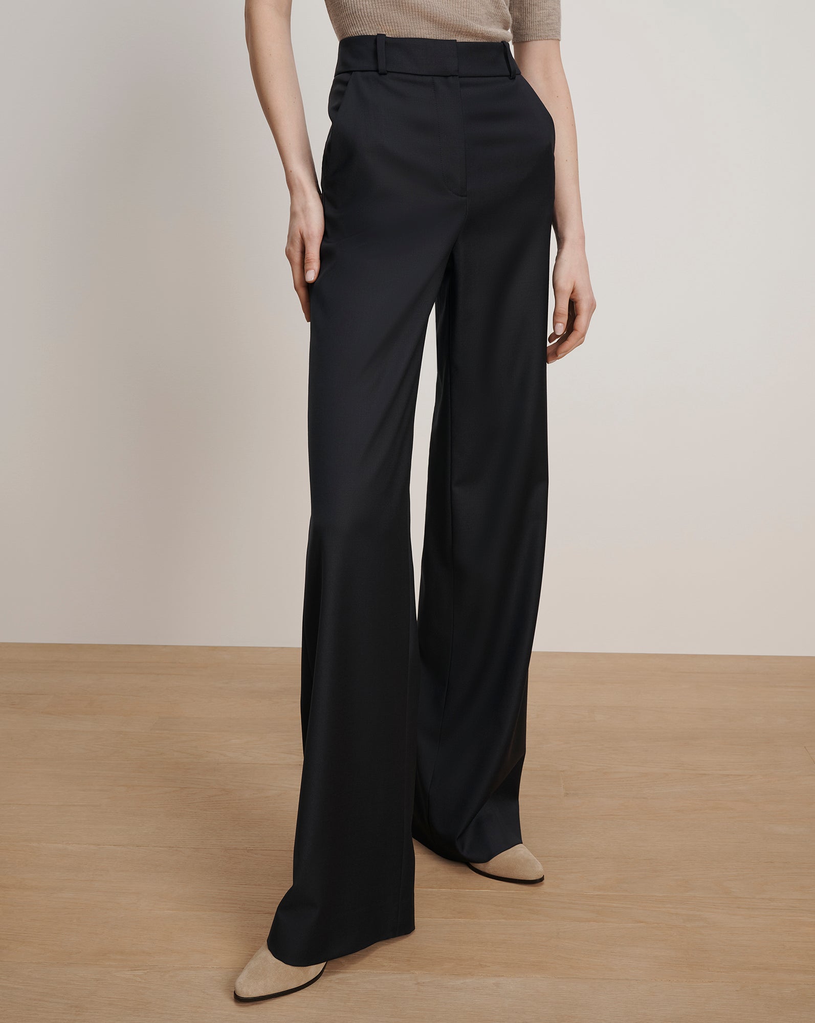 Veronica Beard Eaton Wide-Leg Pant - Navy