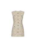 Veronica Beard Tamara Tweed Mini Dress - Ecru Multi