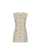 Veronica Beard Tamara Tweed Mini Dress - Ecru Multi