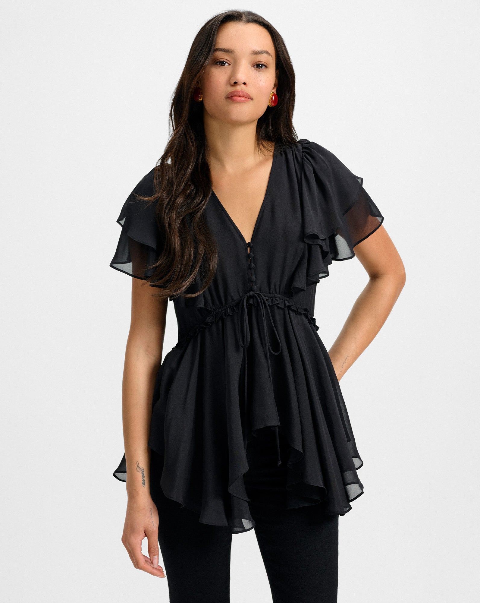 Sammie Silk Blouse in Black | Veronica Beard