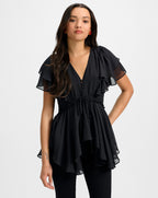 Veronica Beard Sammie Silk Blouse - Black