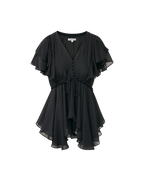 Veronica Beard Sammie Silk Blouse - Black