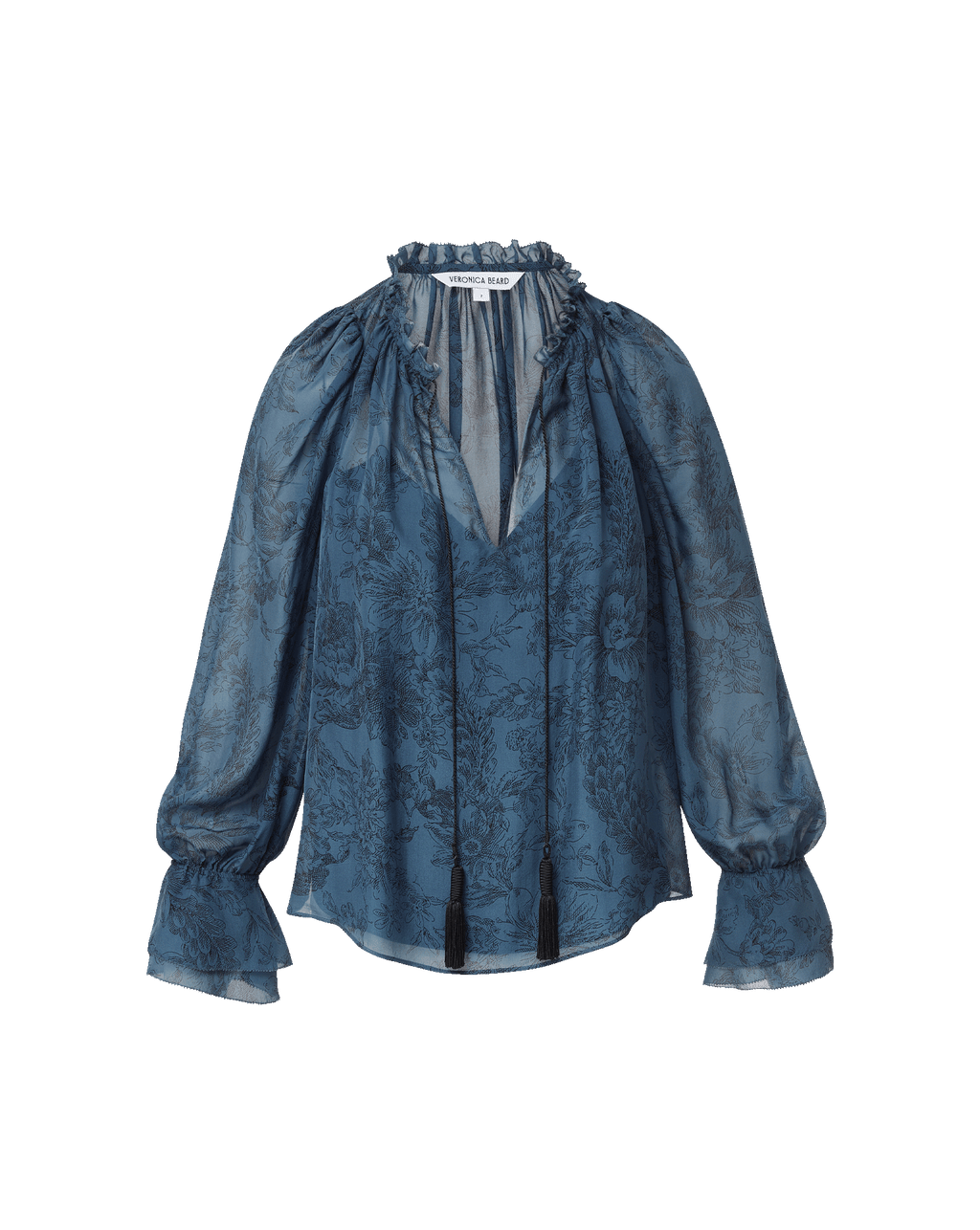 Veronica Beard Maxime Silk Blouse - Ocean/Black