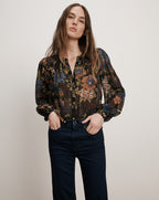 Veronica Beard Ashlynn Silk Blouse - Black Multi