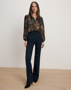 Veronica Beard Ashlynn Silk Blouse - Black Multi